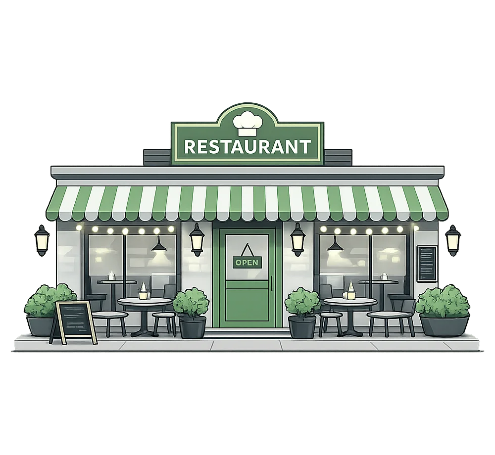 Illustration of restaurant sheet metal industry