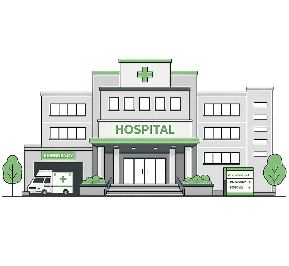 Illustration of hospital sheet metal industry