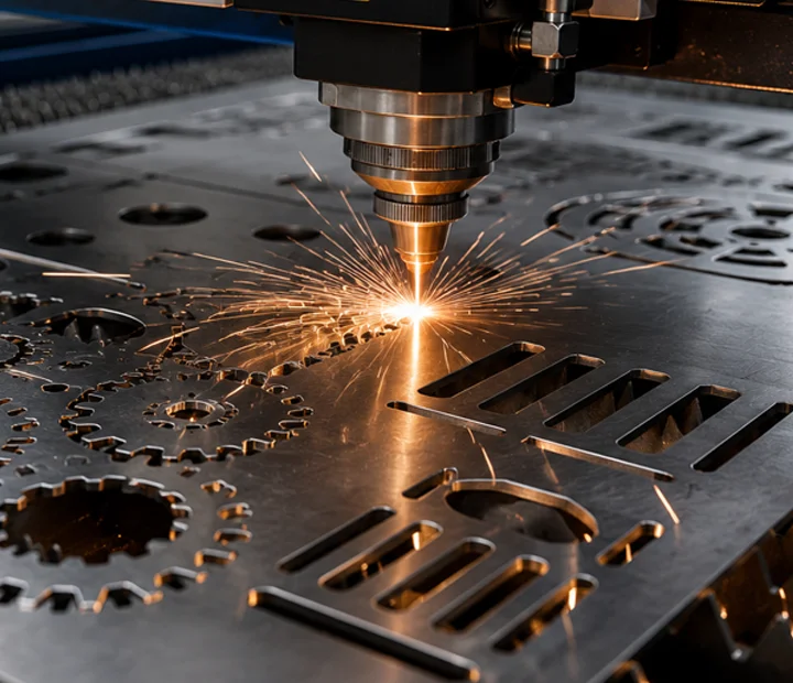 Laser cutting stainless steel parts with sparks