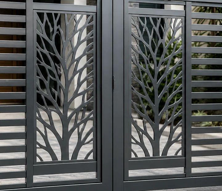 Decorative laser cut metal gates